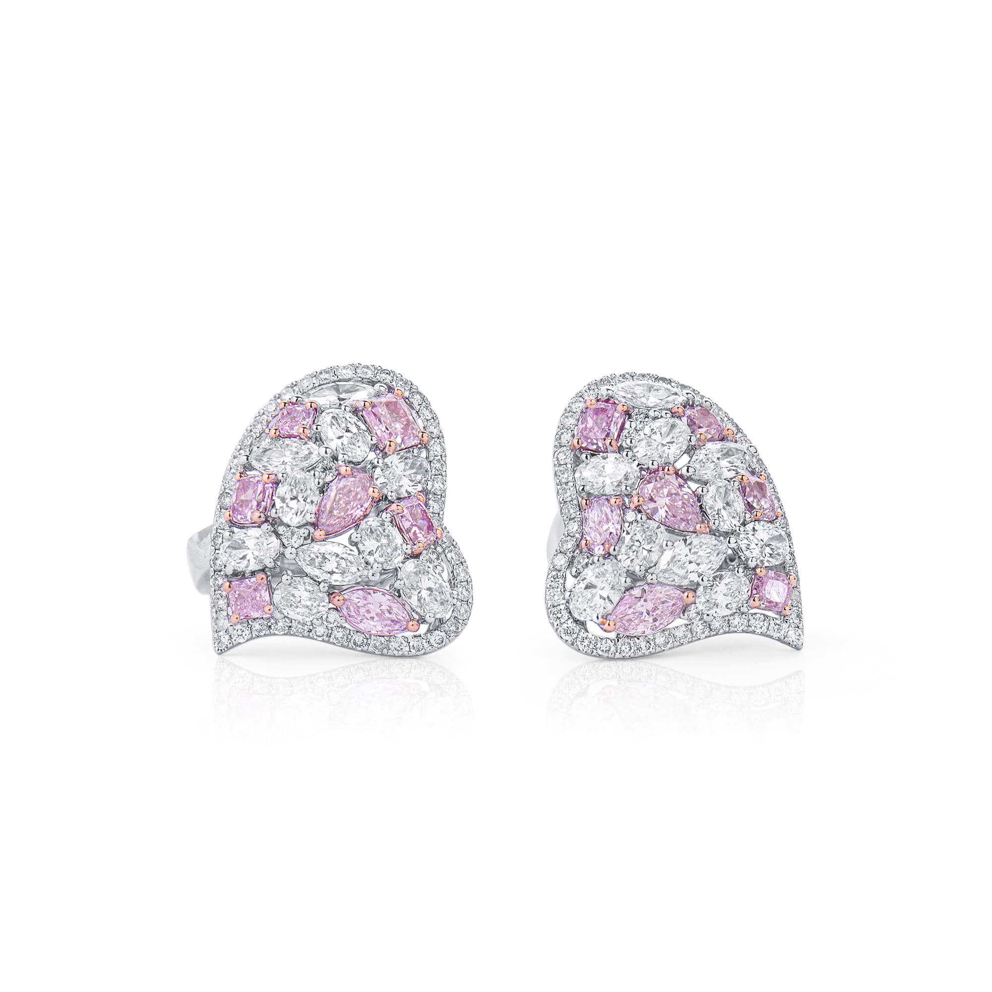 Fancy Pink Diamond Earrings, 1.75 Ct. (4.45 Ct. TW), Mix shape